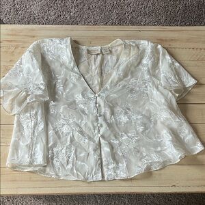 Victoria's Secret Cream Floral Blouse